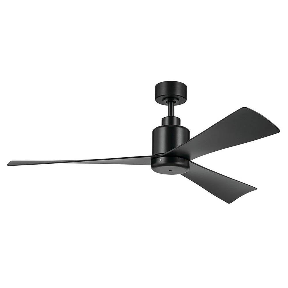 KICHLER 310452SBK 52 Inch True Ceiling Fan in Satin Black with Satin Black Blades