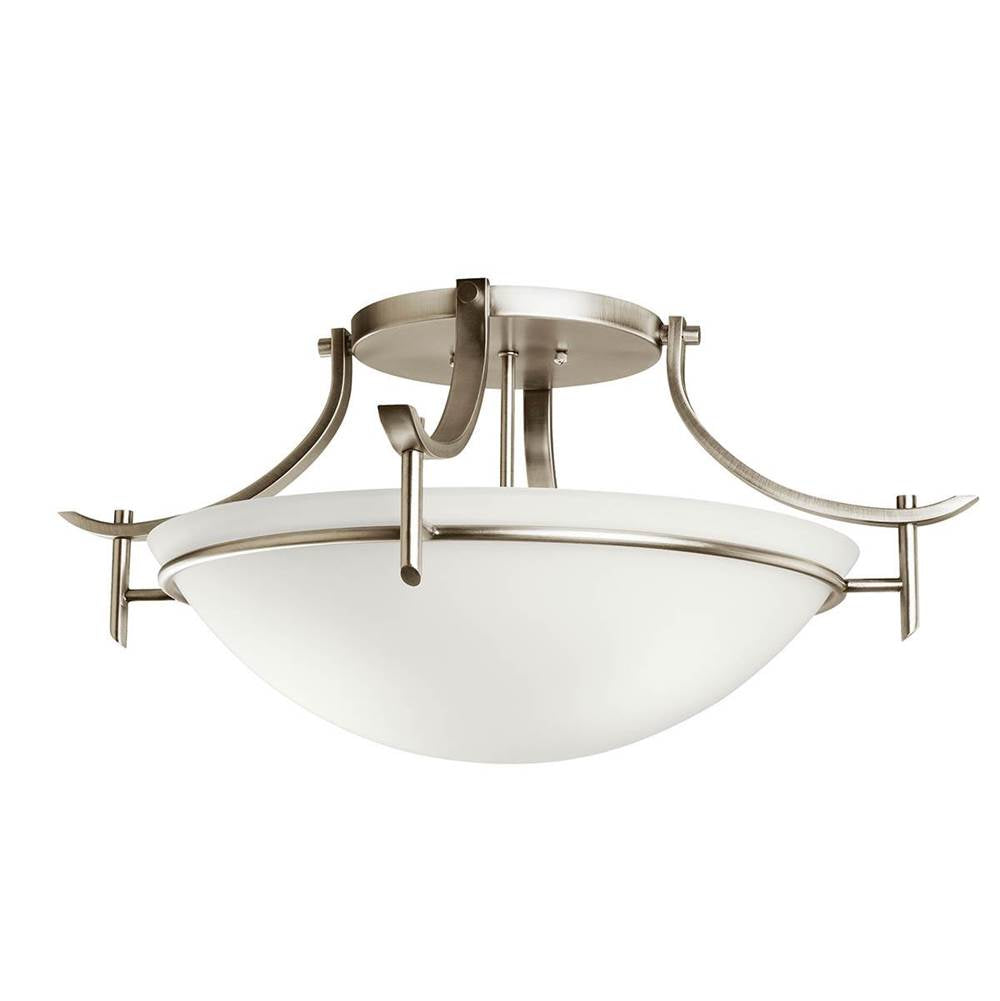 KICHLER 3606AP Olympia 3 Light Semi Flush Antique Pewter