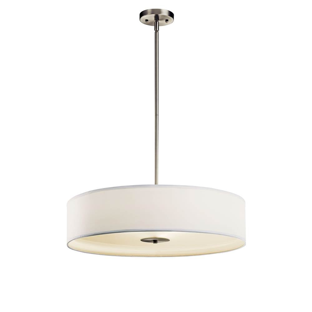 KICHLER 42122NI 24" 3 Light Convertible Pendant Brushed Nickel