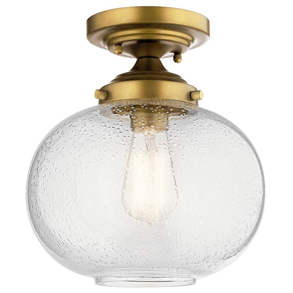 KICHLER 42296NBR Avery 1 Light Semi Flush Natural Brass