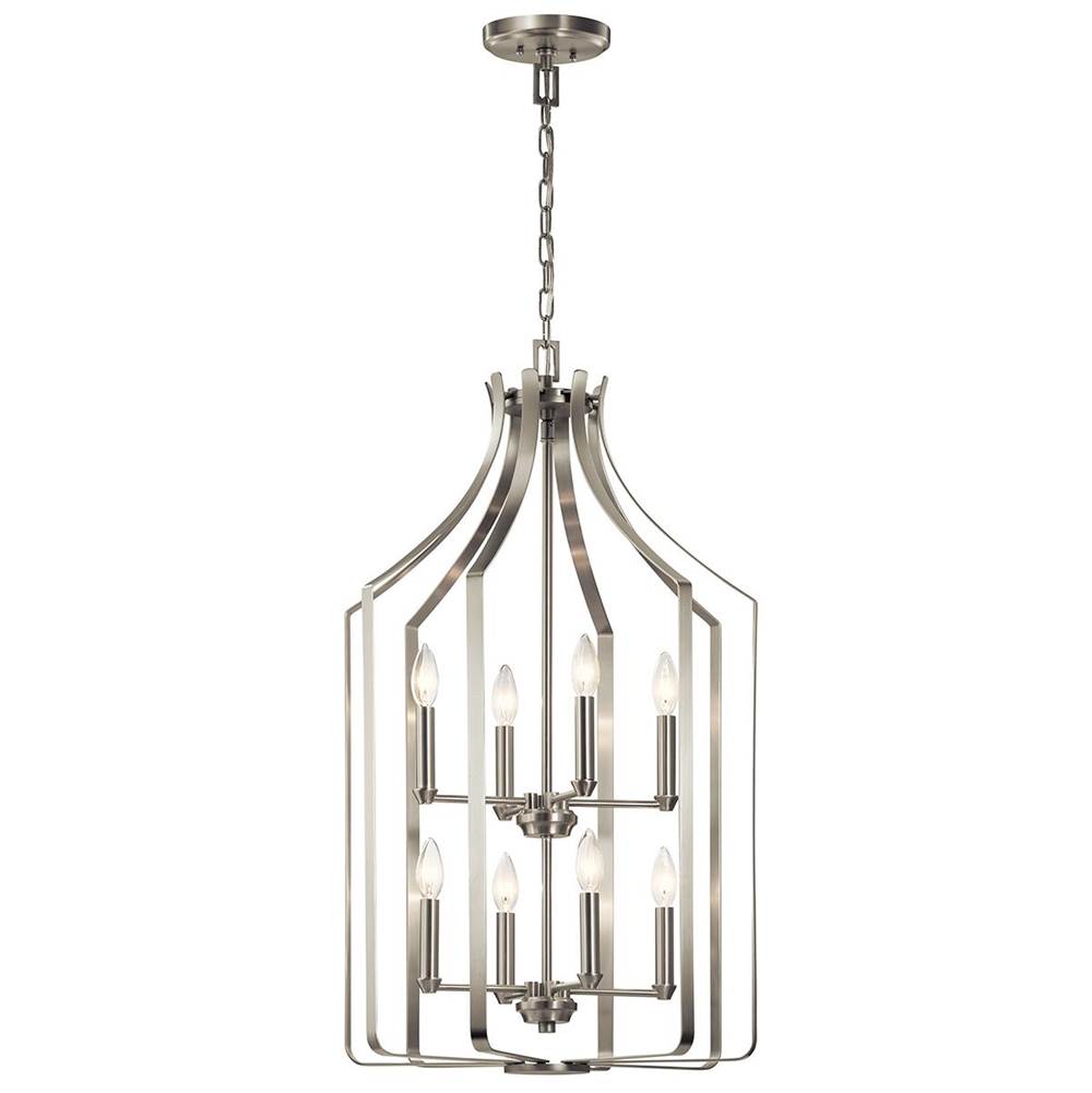 KICHLER 42498NI Morrigan 19" 8 Light Foyer Chandelier Brushed Nickel