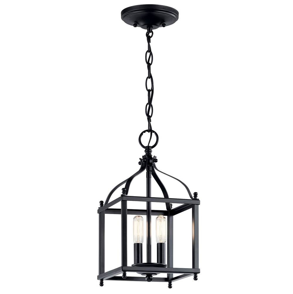 KICHLER 42565BK Larkin 14.75" 2 Light Pendant in Black