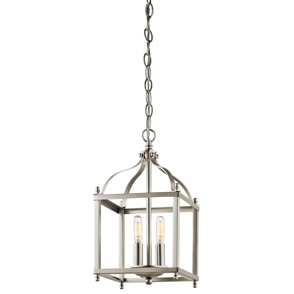 KICHLER 42565NI Larkin 14.75" 2 Light Pendant in Brushed Nickel
