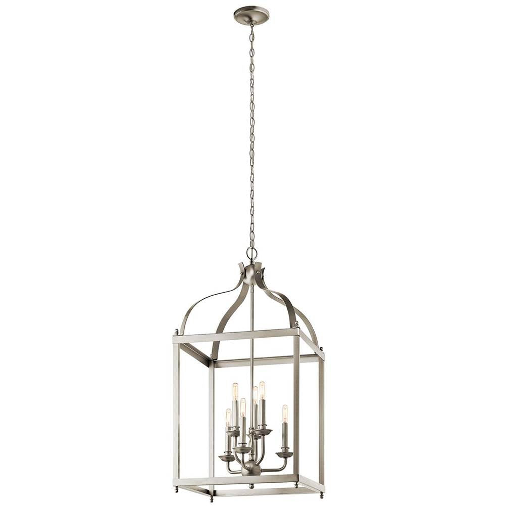 KICHLER 42568NI Larkin 36.25" 6 Light Pendant in Brushed Nickel