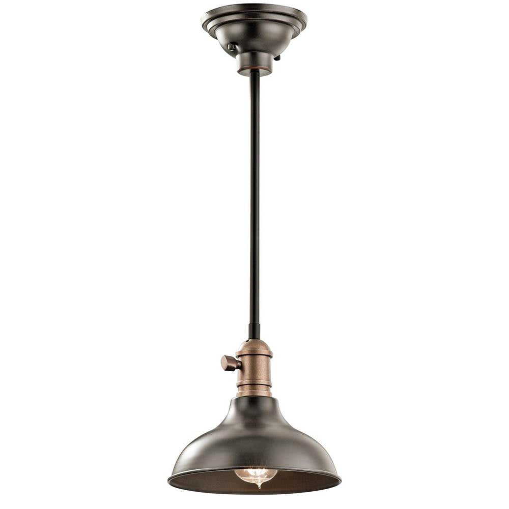 KICHLER 42579OZ Cobson 8" 1 Light Convertible Mini Pendant Olde Bronze
