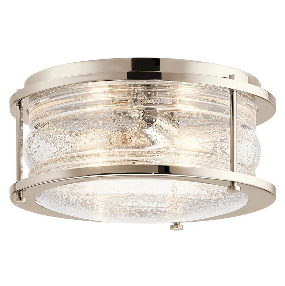 KICHLER 42910PN Ashland Bay 12" 2 Light Flush Mount Polished Nickel