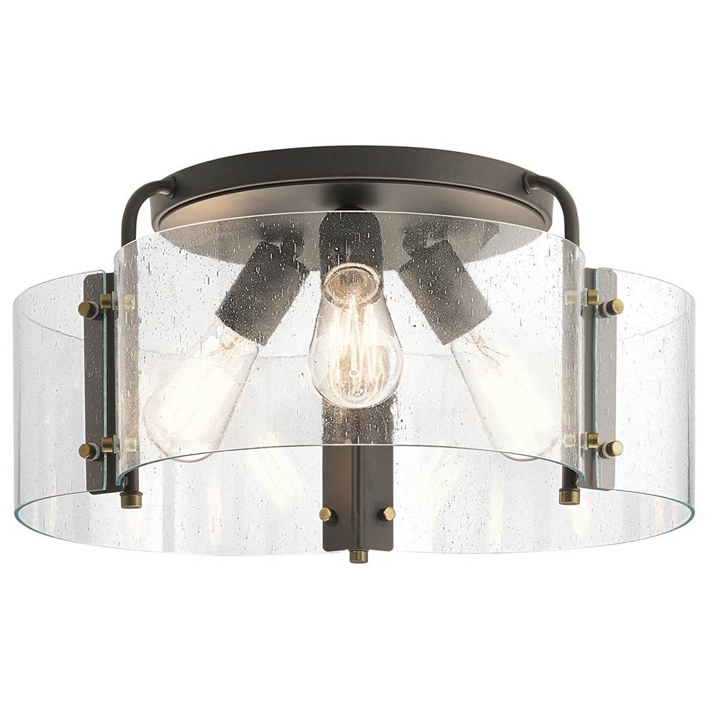 KICHLER 42955OZ Thoreau 18" 3 Light Semi Flush Olde Bronze