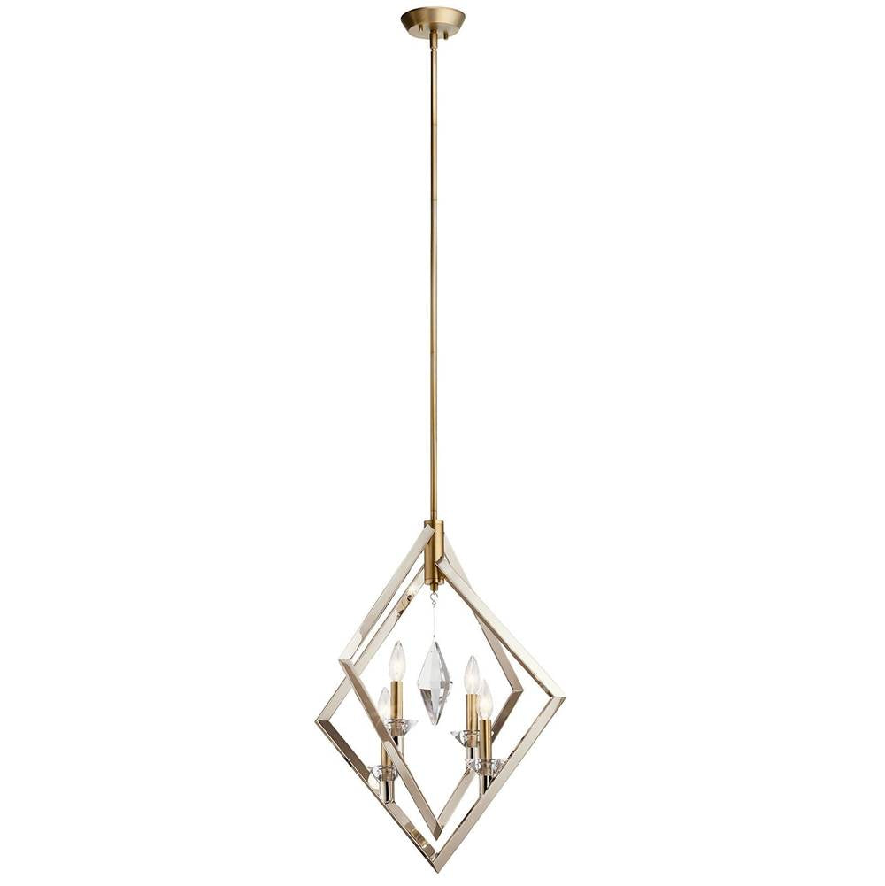 KICHLER 43051PN Layan 4 Light Pendant Polished Nickel