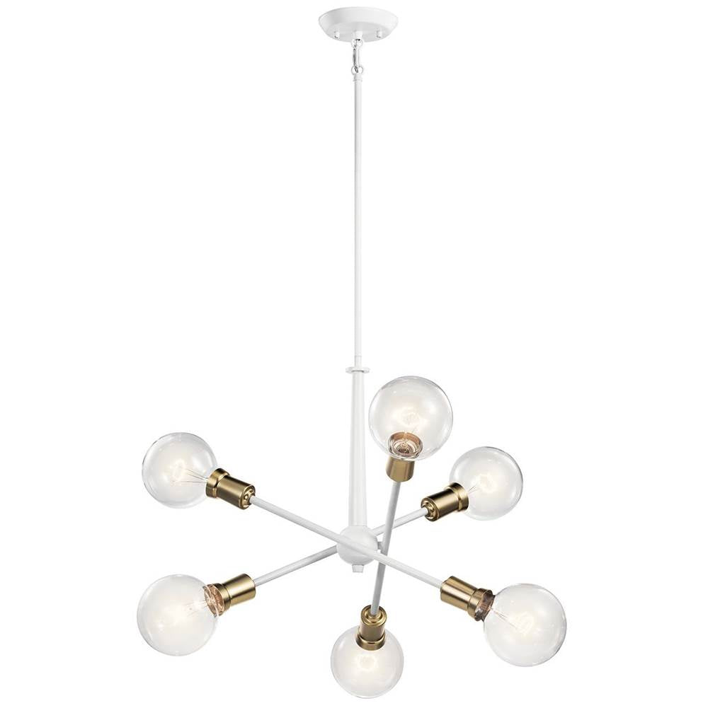 KICHLER 43095WH Armstrong 6 Light Chandelier White