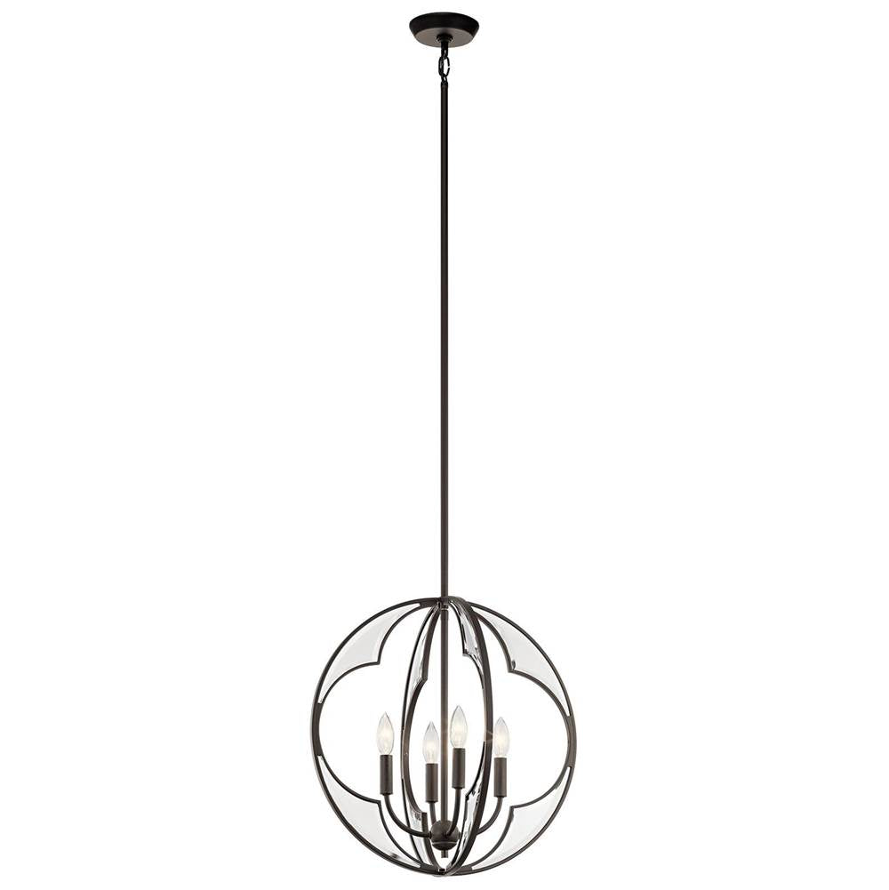 KICHLER 43096OZ Montavello 4 Light Chandelier Olde Bronze