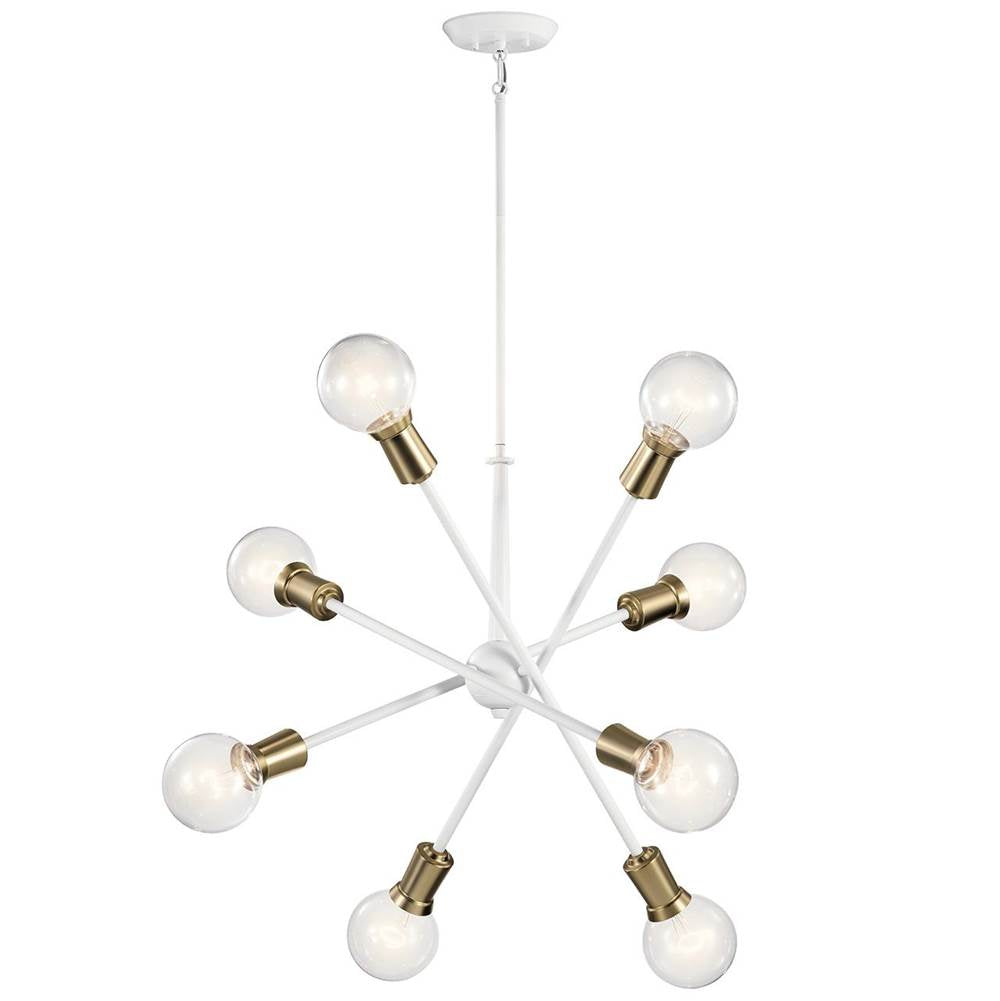 KICHLER 43118WH Armstrong 26" 8 light Chandelier White
