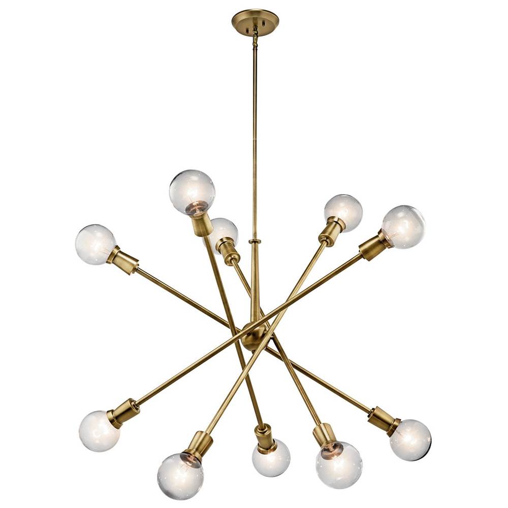 KICHLER 43119NBR Armstrong 53.5" 10 Light Chandelier in Natural Brass