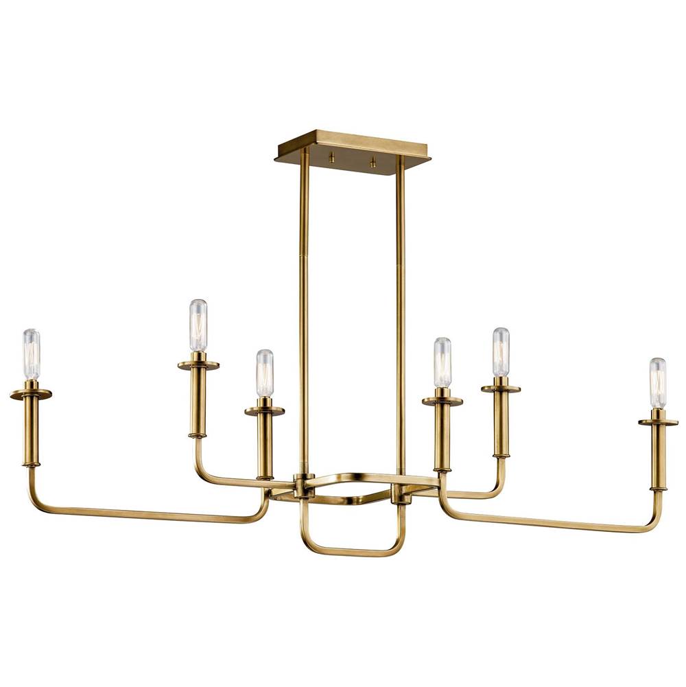 KICHLER 43362NBR Alden 17.5" Linear Chandelier in Natural Brass