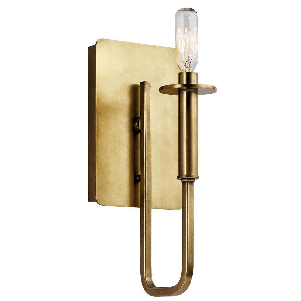 KICHLER 43363NBR Alden 1 Light Wall Sconce Natural Brass