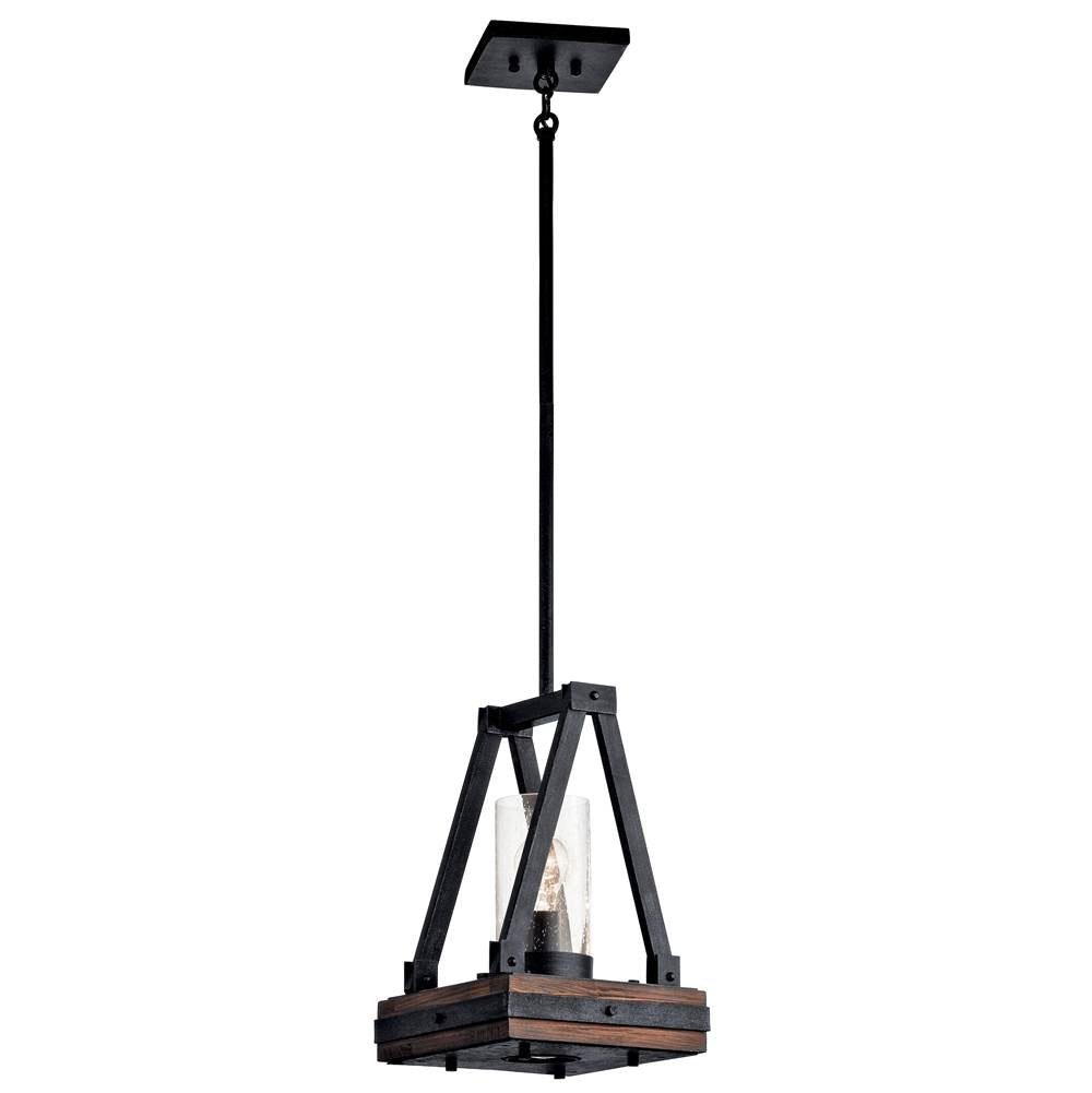 KICHLER 43435AUB Colerne 16.5' 2 Light Pendant with Clear Seeded Glass Auburn Stained