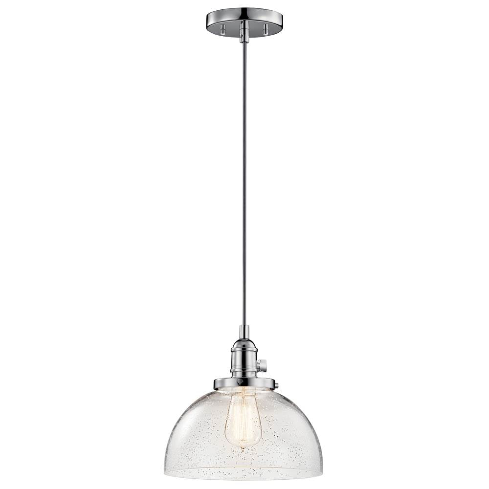 KICHLER 43853CH Avery 9.25" 1 Light Goblet Mini Pendant with Clear Seeded Glass Chrome