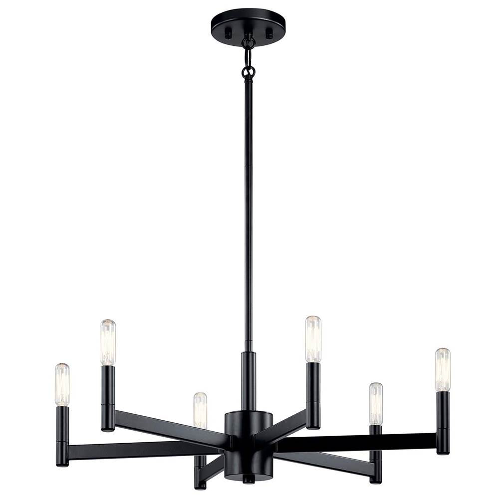 KICHLER 43859BK Erzo 6 Light Chandelier Black