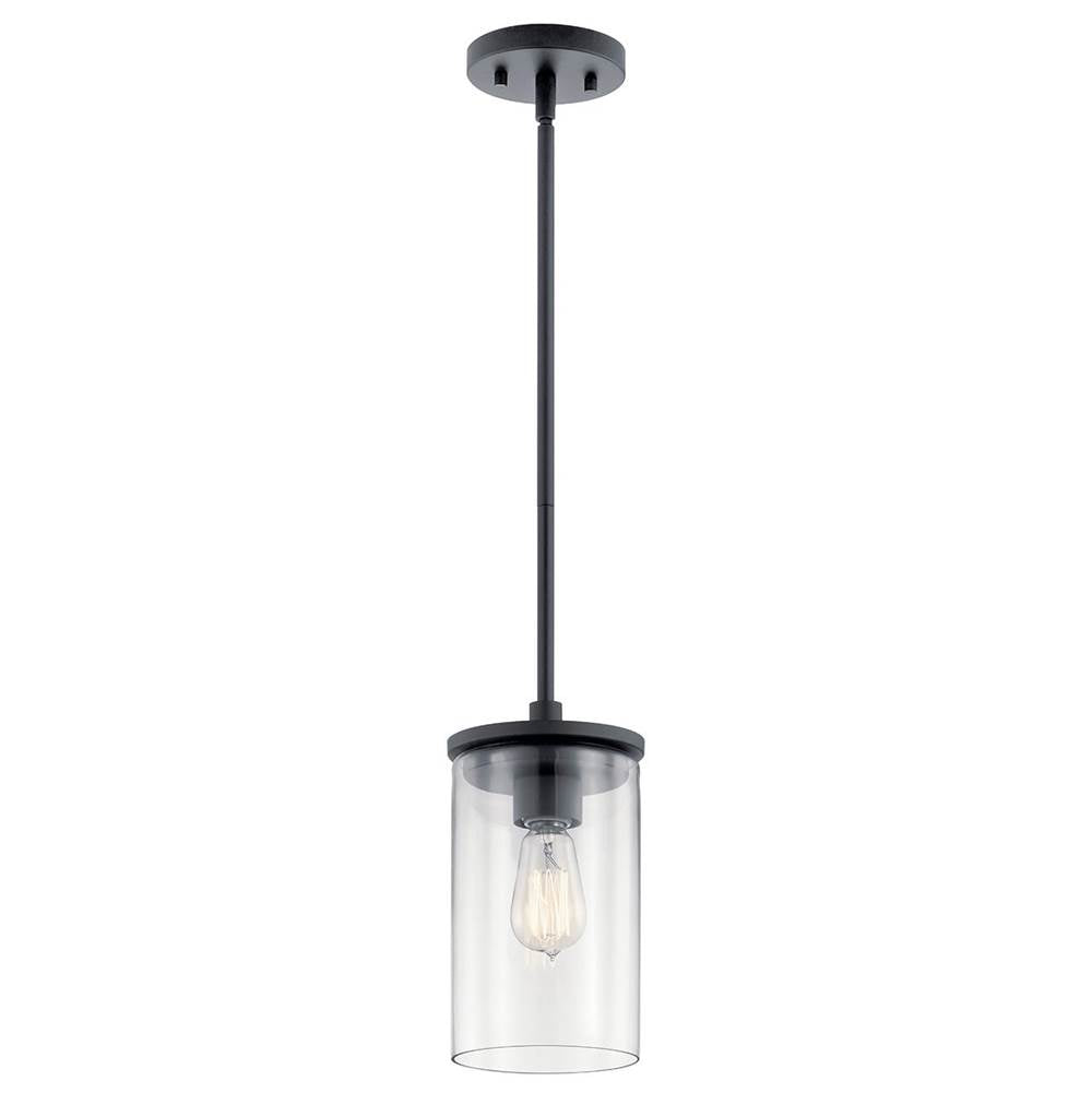 KICHLER 43996BK Crosby 1 Light Mini Pendant Black