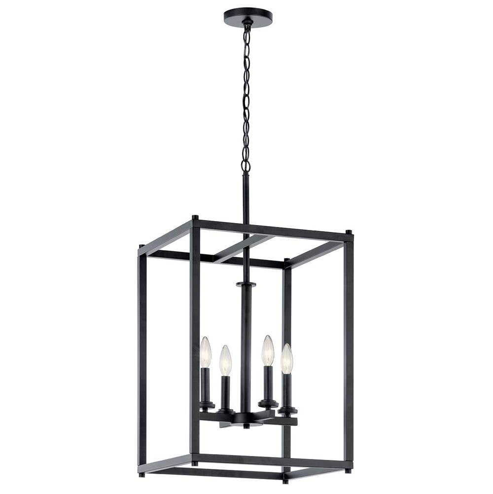 KICHLER 43998BK Crosby 4 Light Foyer Pendant Black