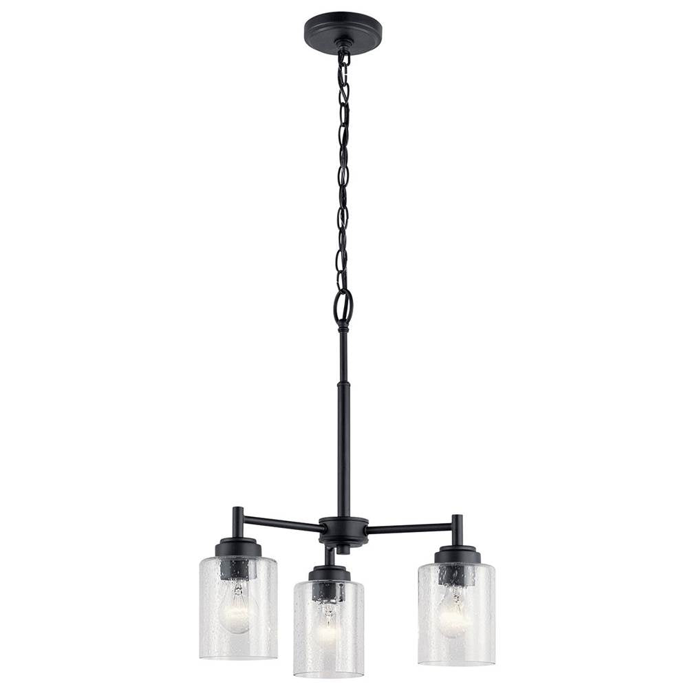 KICHLER 44029BK Winslow 3 Light Mini Chandelier Black