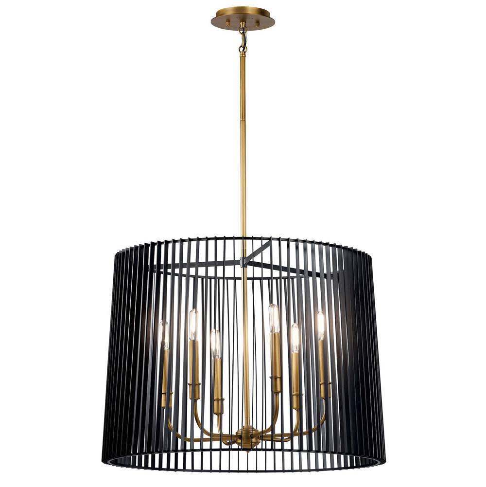 KICHLER 44167BK Linara 6 Light Chandelier Black