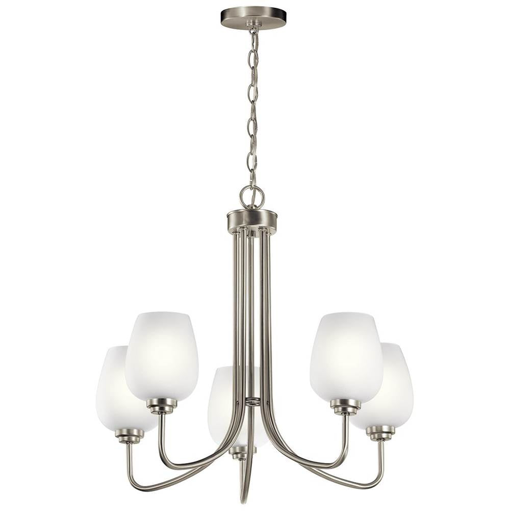KICHLER 44377NI Valserrano 24.25" 5 Light Chandelier Brushed Nickel