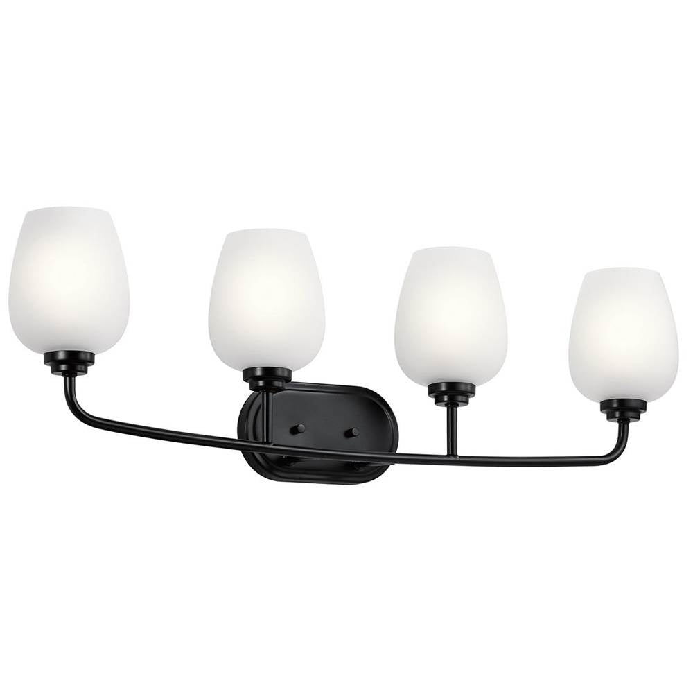 KICHLER 45130BK Valserrano 33.5" 4 Light Vanity Light Black