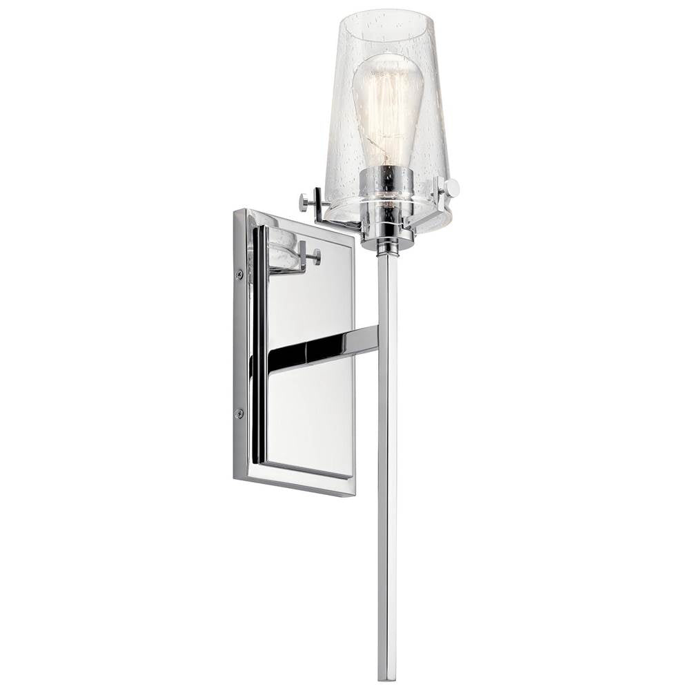 KICHLER 45295CH Alton 22" 1 Light Wall Sconce with Clear Seeded Glass in Chrome