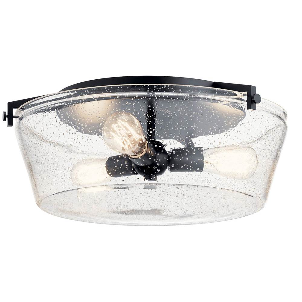 KICHLER 45299BK Alton 3 Light Flush Mount in Black