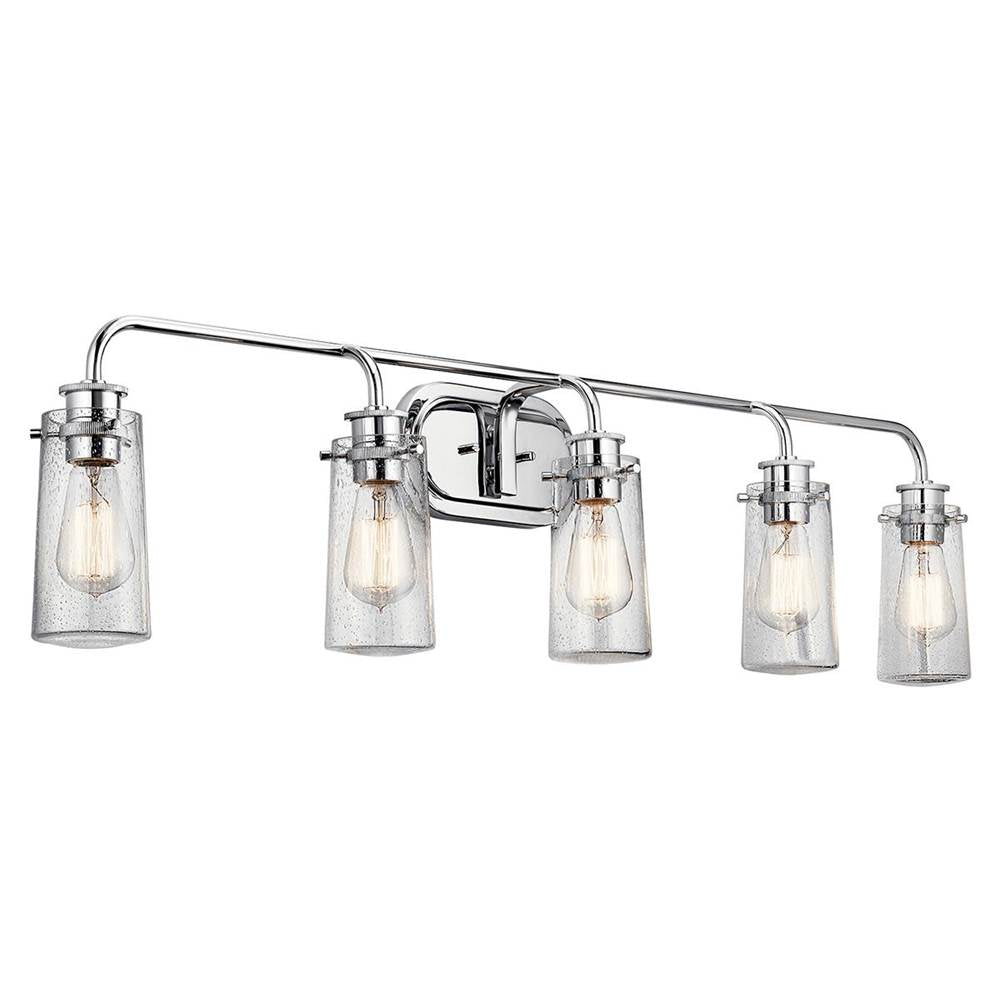 KICHLER 45461CH Braelyn 44" 5 Light Vanity Light with Clear Seeded Glass Chrome