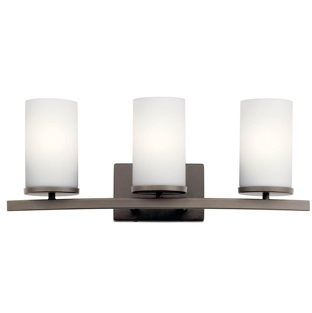 KICHLER 45497OZ Crosby 23" 3 Light Vanity Light Satin Etched Cased Opal Olde Bronze