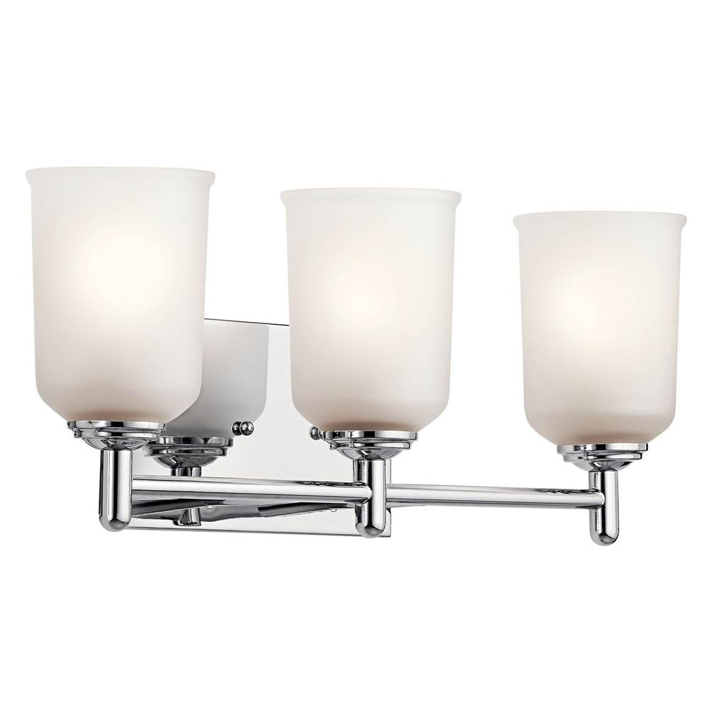 KICHLER 45574CH Shailene 21" 3 Light Vanity Light with Satin Etched Glass in Chrome