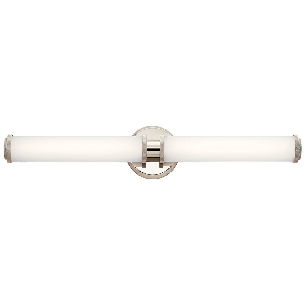 KICHLER 45685PNLED Indeco 27" LED Linear Vanity Light with Satin Etched White Glass in Polished Nickel