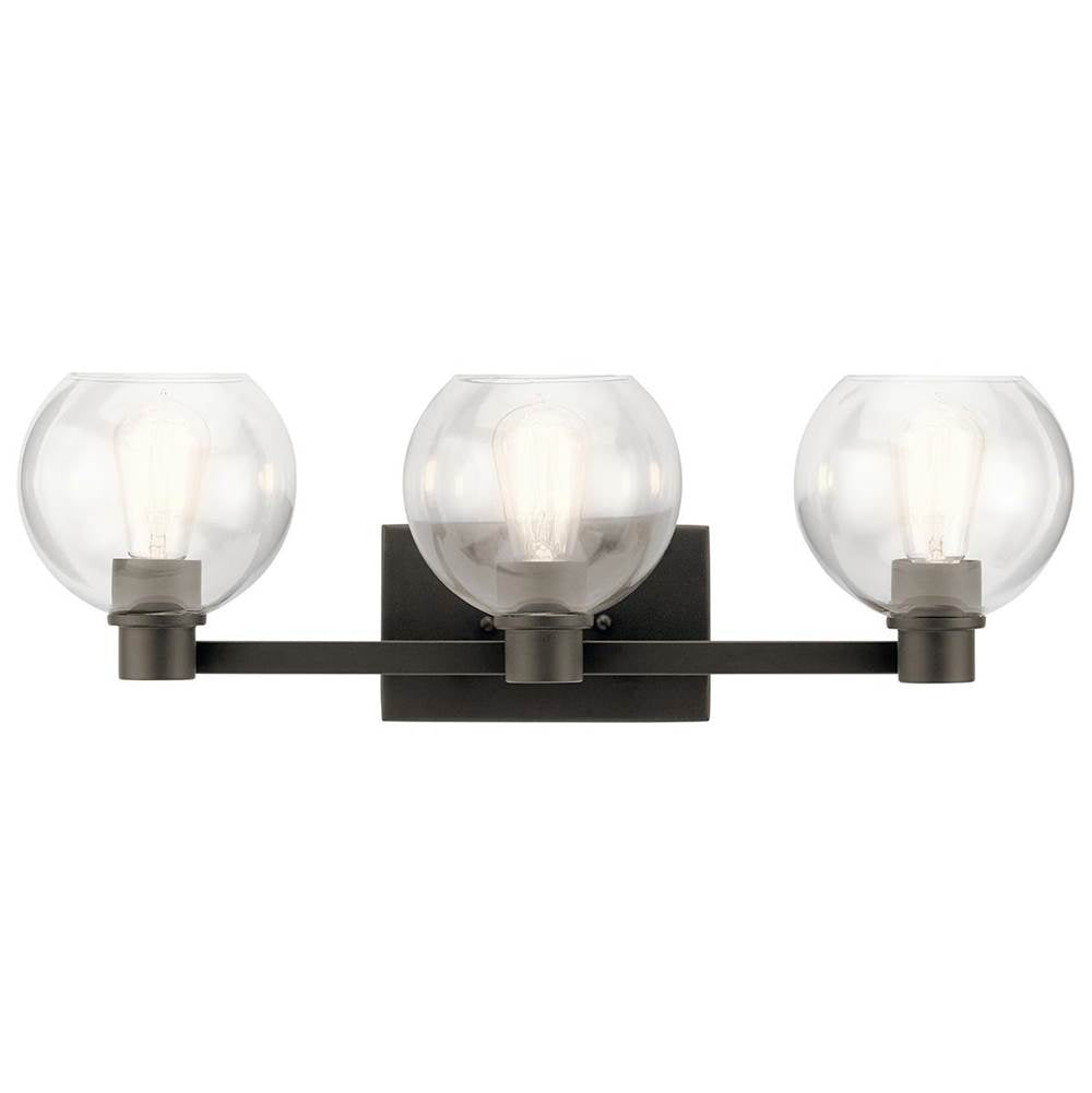 KICHLER 45894OZ The Harmony 24.5 inch 3 light vanity light with clear glass Olde Bronze