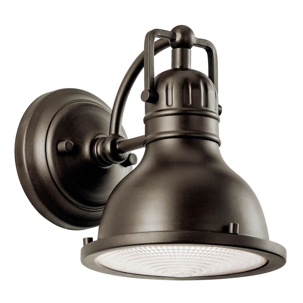 KICHLER 49064OZ Hatteras Bay 8" 1 Light Exterior Wall Light with Clear Fresnel Lens Olde Bronze