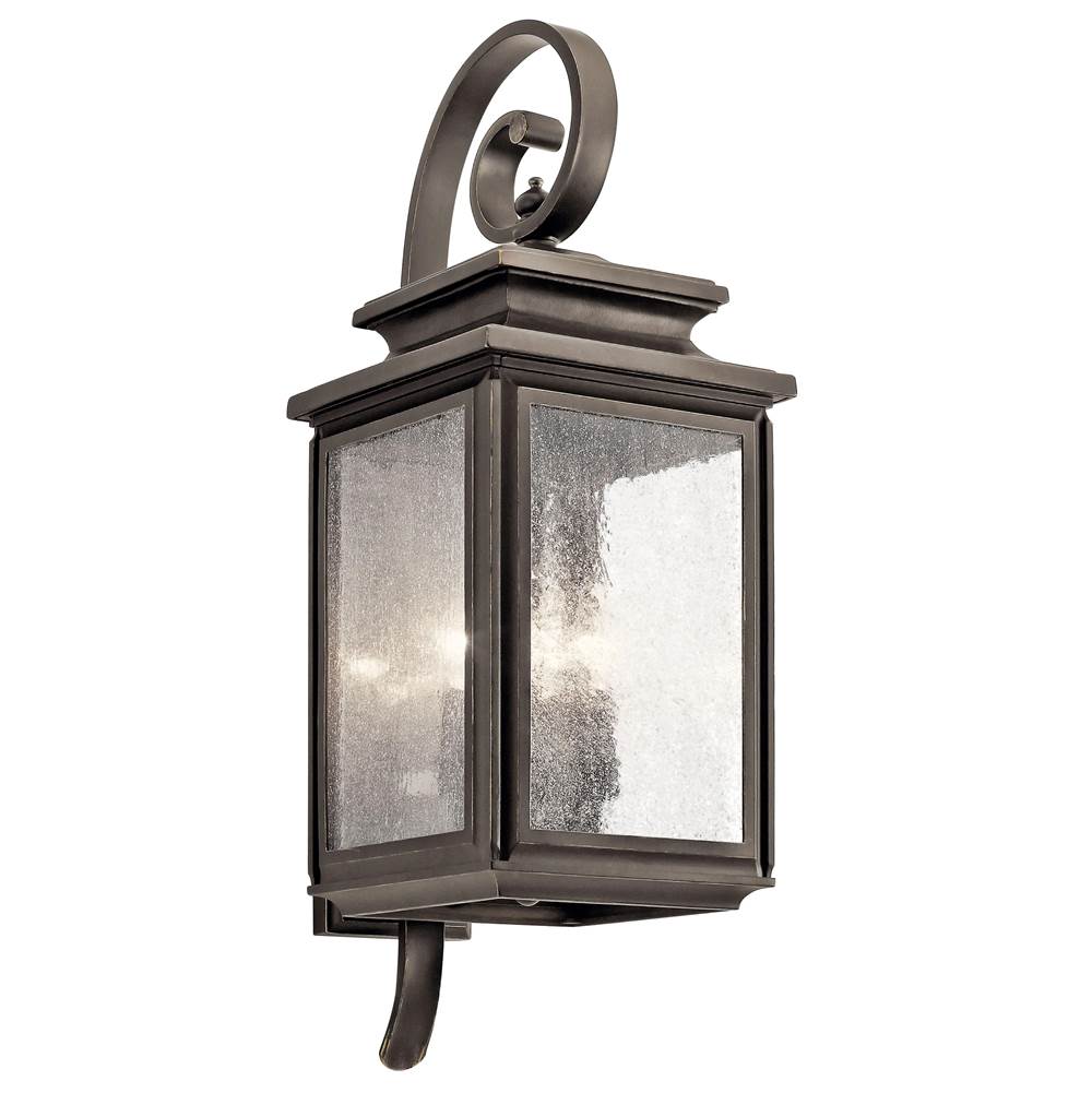 KICHLER 49503OZ Wiscombe Park 26.25" 4 Light Outdoor Wall Light with Clear Seeded Glass in Olde Bronze