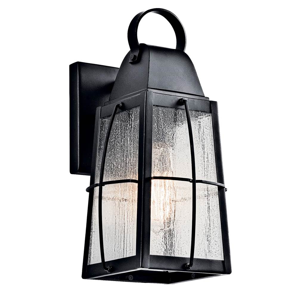 KICHLER 49552BKT Tolerand 12" 1 Light Outdoor Wall Light with Clear Seeded Glass in Textured Black