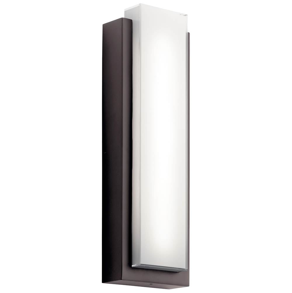 KICHLER 49558AZLED Dahlia 22.25" LED Outdoor Wall Light with White Glass Architectural Bronze