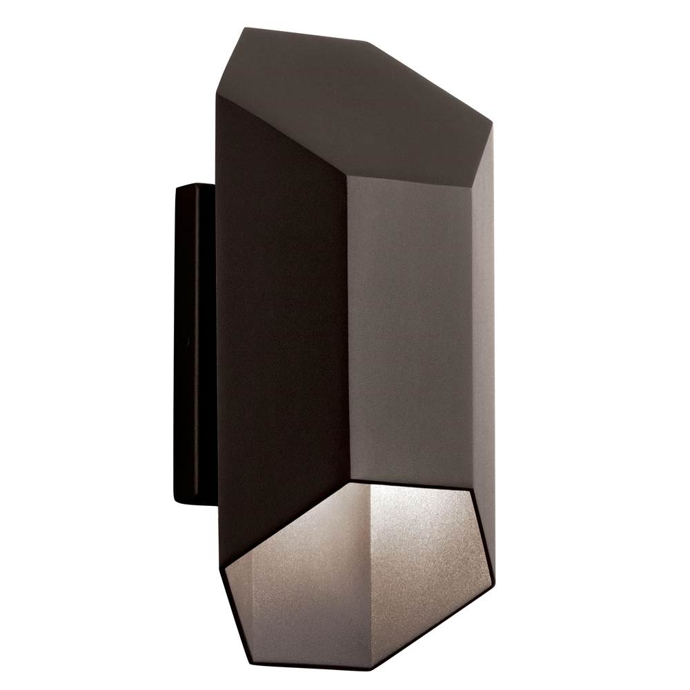 KICHLER 49607AZTLED Estella 12" LED Wall Light Textured Architectural Bronze