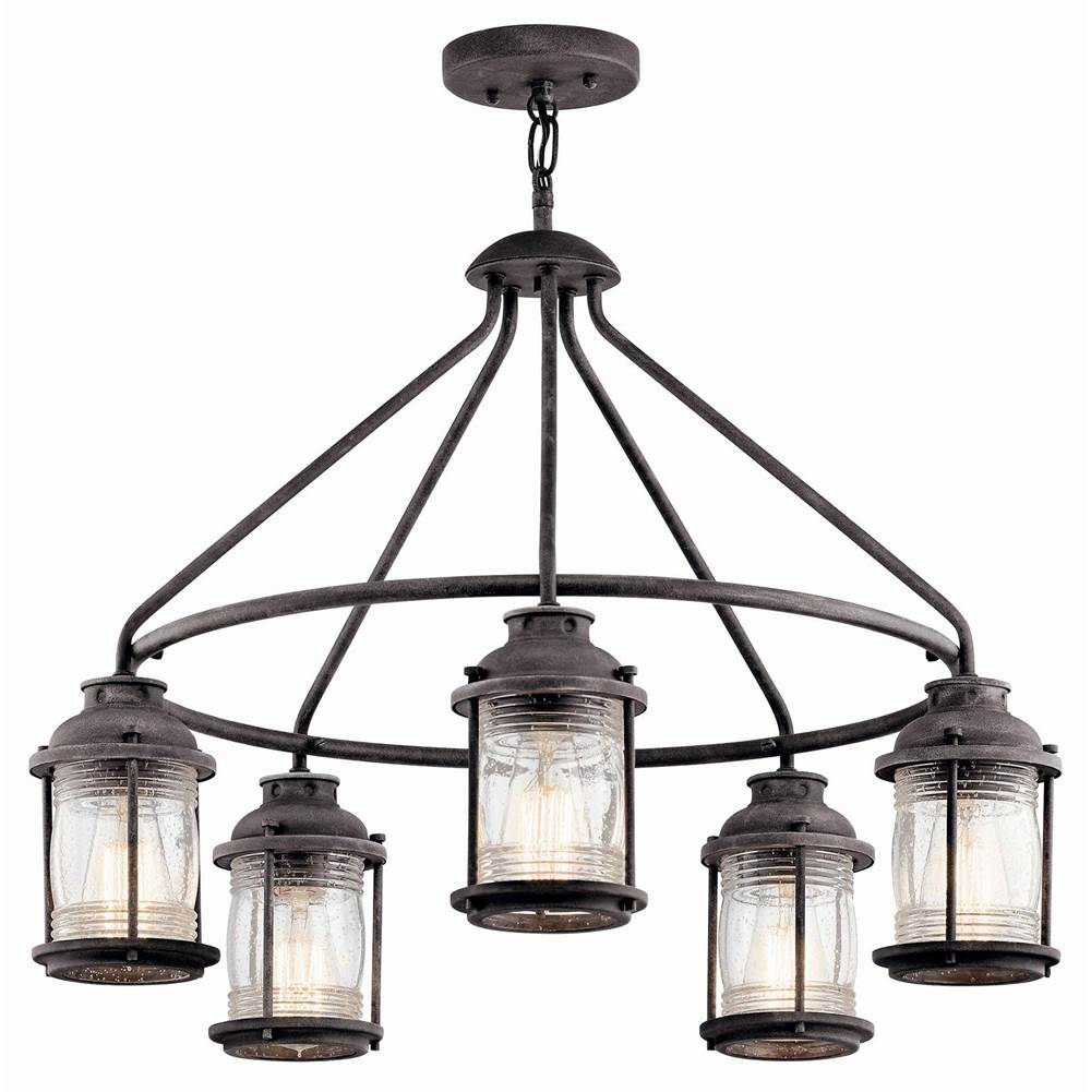 KICHLER 49667WZC Ashland Bay 5 Light Chandelier Weathered Zinc