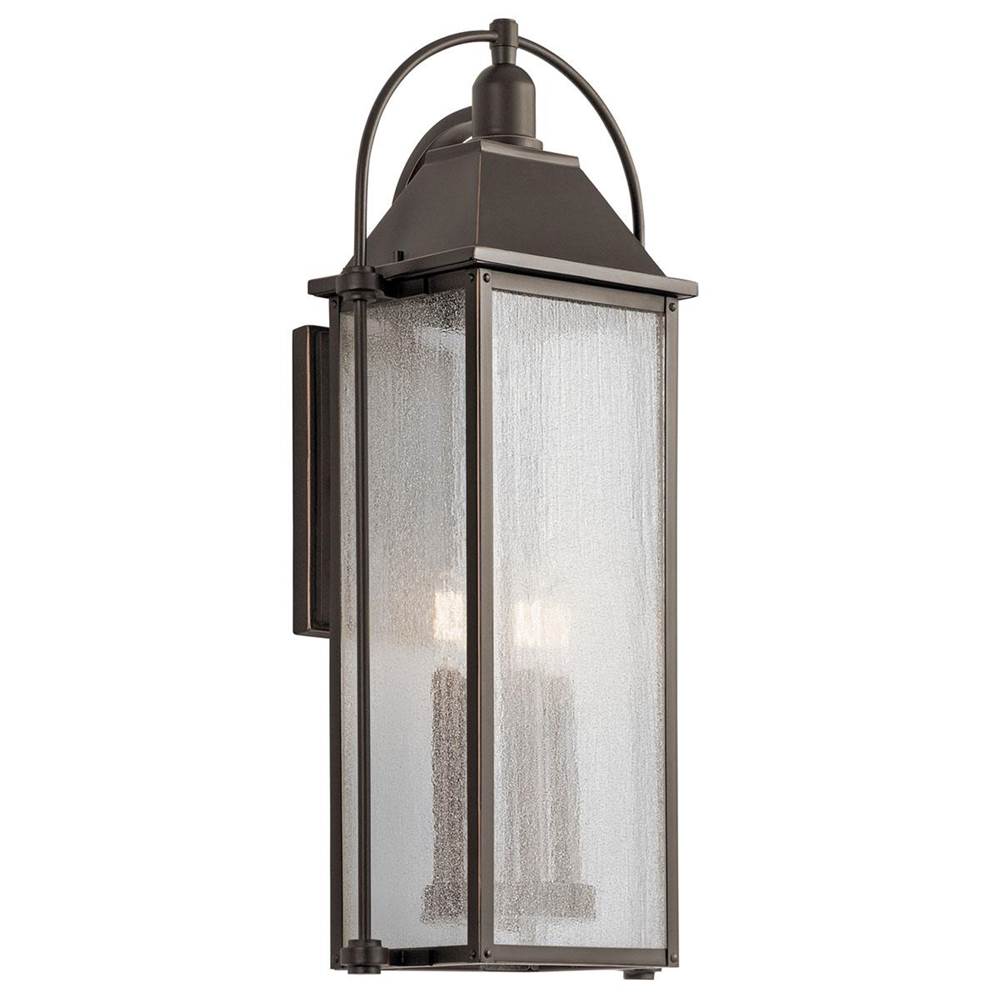 KICHLER 49716OZ Harbor Row 28.75" 4 Light Outdoor Wall Light with Clear Seeded Glass in Olde Bronze