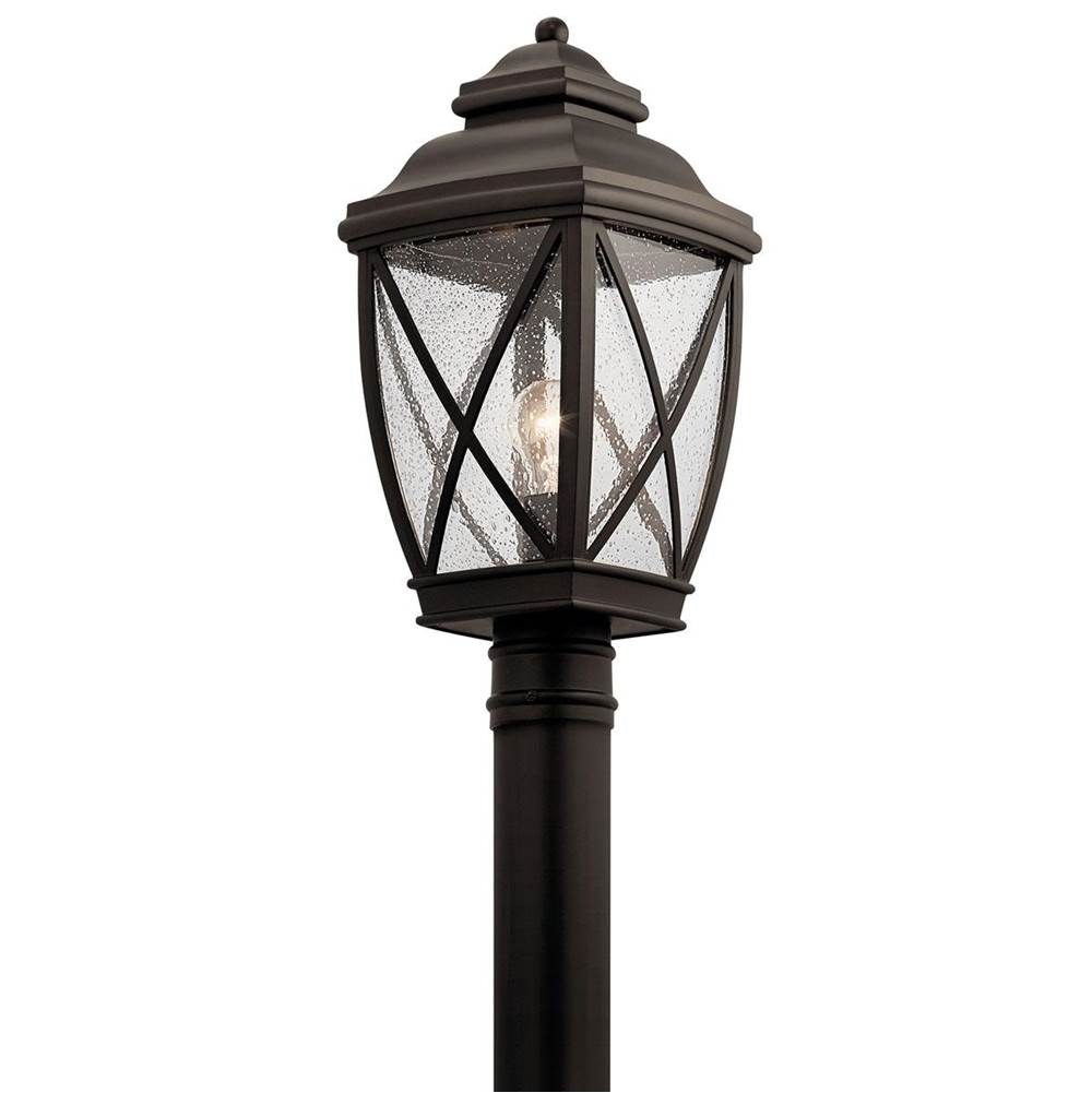 KICHLER 49843OZ Tangier 19.75" 1 Light Outdoor Post Light with Clear Seeded Glass in Olde Bronze