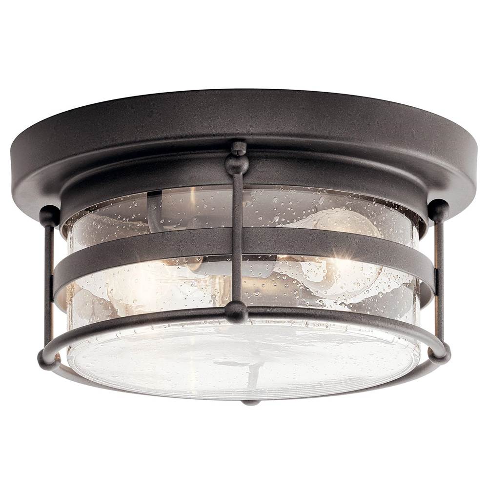 KICHLER 49965AVI Mill Lane 2 Light Flush Mount Anvil Iron