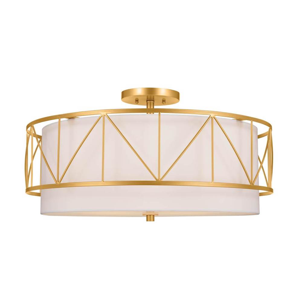 KICHLER 52076CLG Birkleigh 24" 4 Light Semi Flush Classic Gold