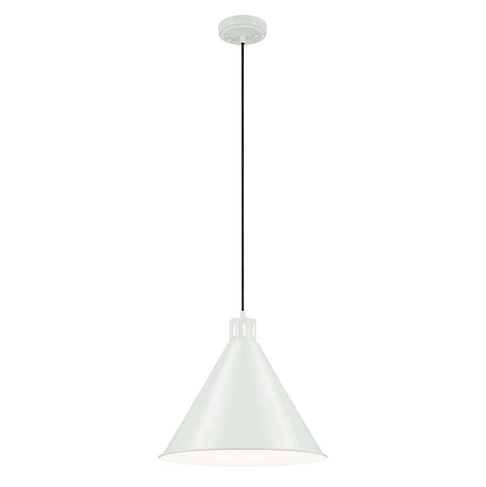 KICHLER 52177WH Zailey 14.25" 1-Light Cone Pendant in White