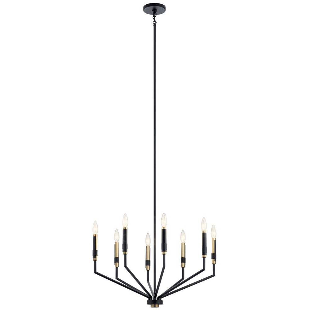 KICHLER 52349BK Armand 26 inch 8 Light Chandelier in Black and Bronze Finish