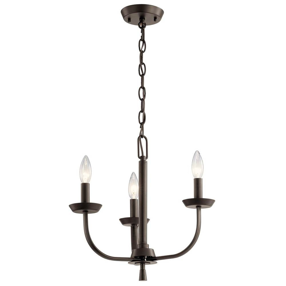 KICHLER 52383OZ Kennewick 3 Light Chandelier Olde Bronze