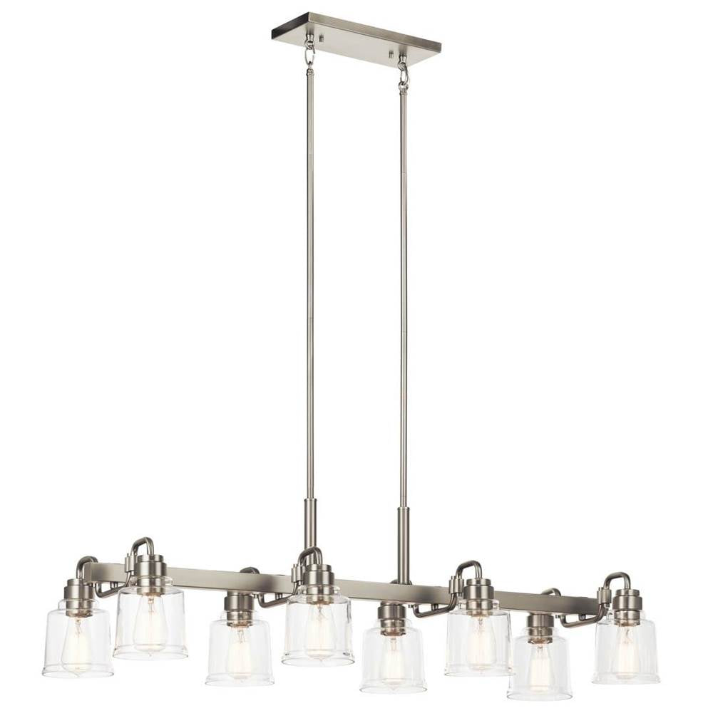 KICHLER 52400NI Aivian 42" 8 Light Linear Chandelier with Clear Glass Brushed Nickel