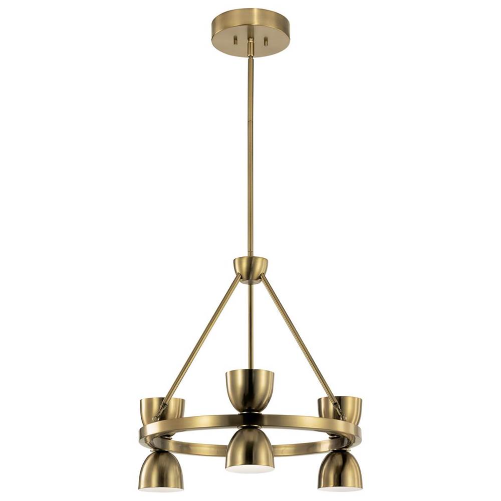 KICHLER 52417BNBLED Baland 22" 6 Light Chandelier Brushed Natural Brass