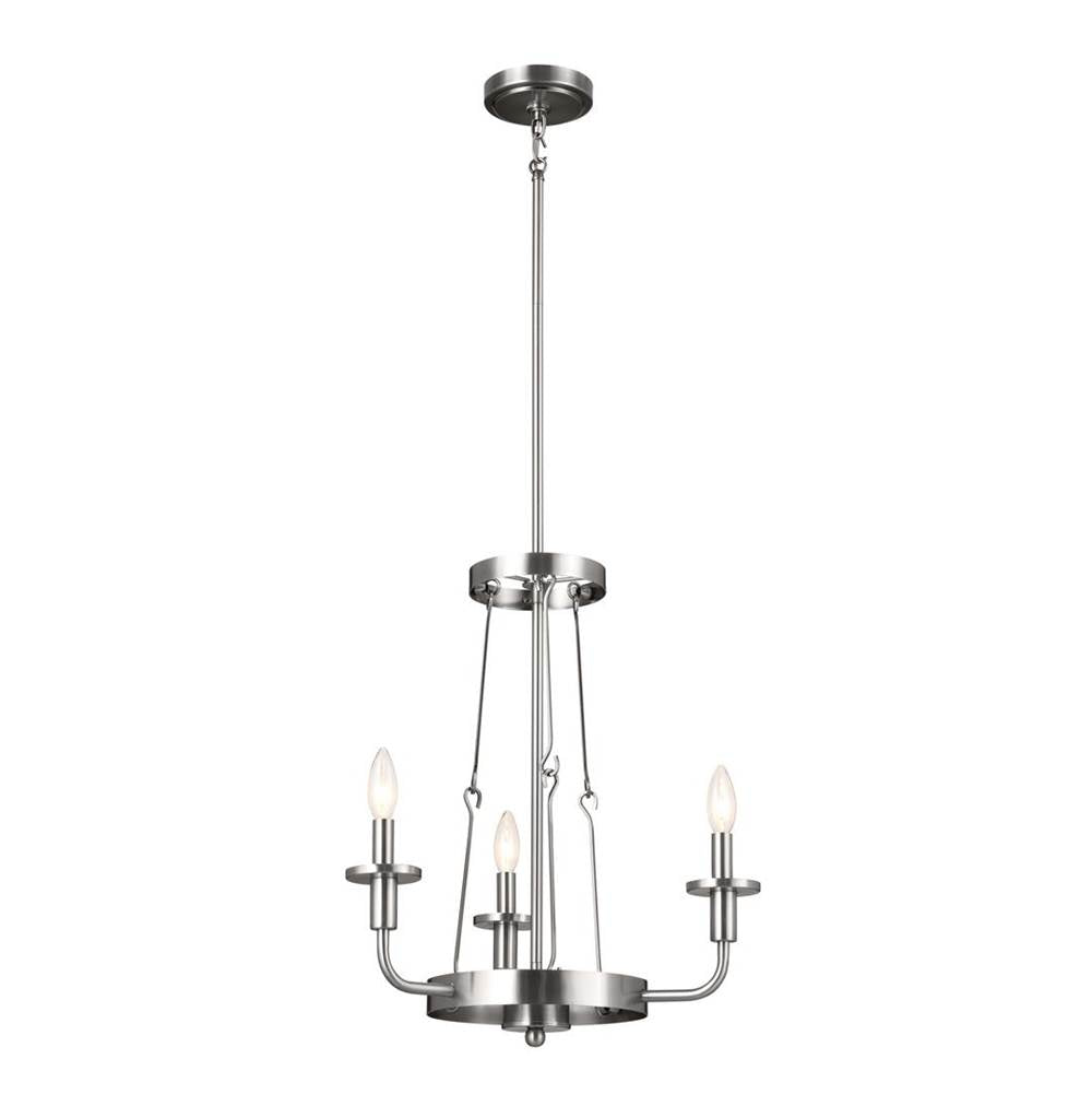 KICHLER 52450CLP Vetivene 20" 3 Light Chandelier Classic Pewter